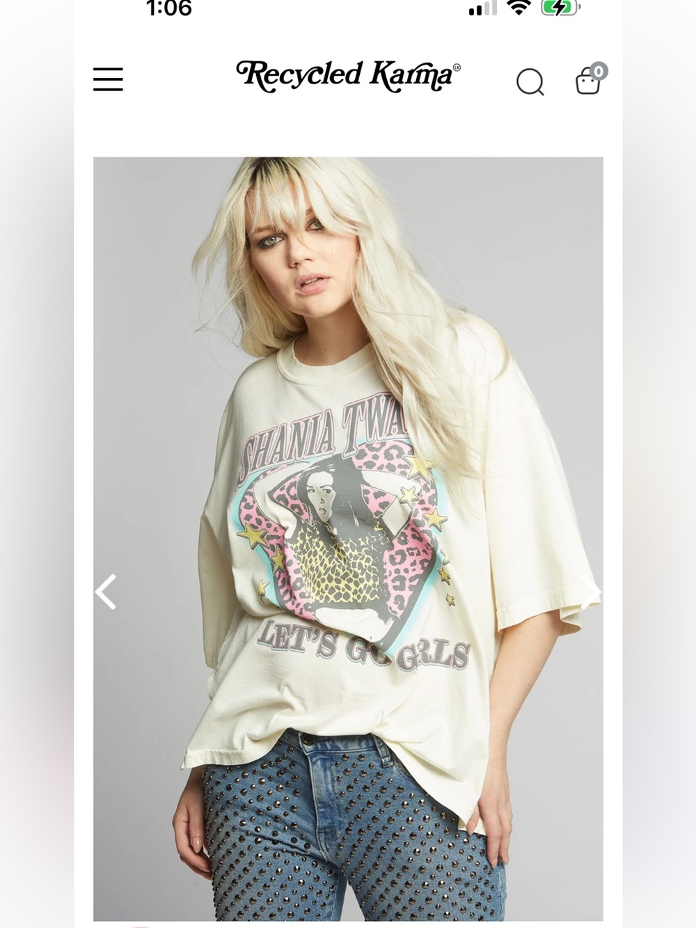 Recycled Karma Shania Twain One size Tshirt- New